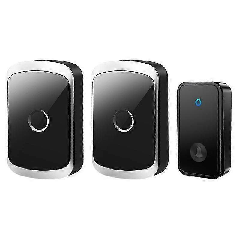 Smart Wireless Doorbell Set with Transmitter and 2 Self-Powered Receivers for Home