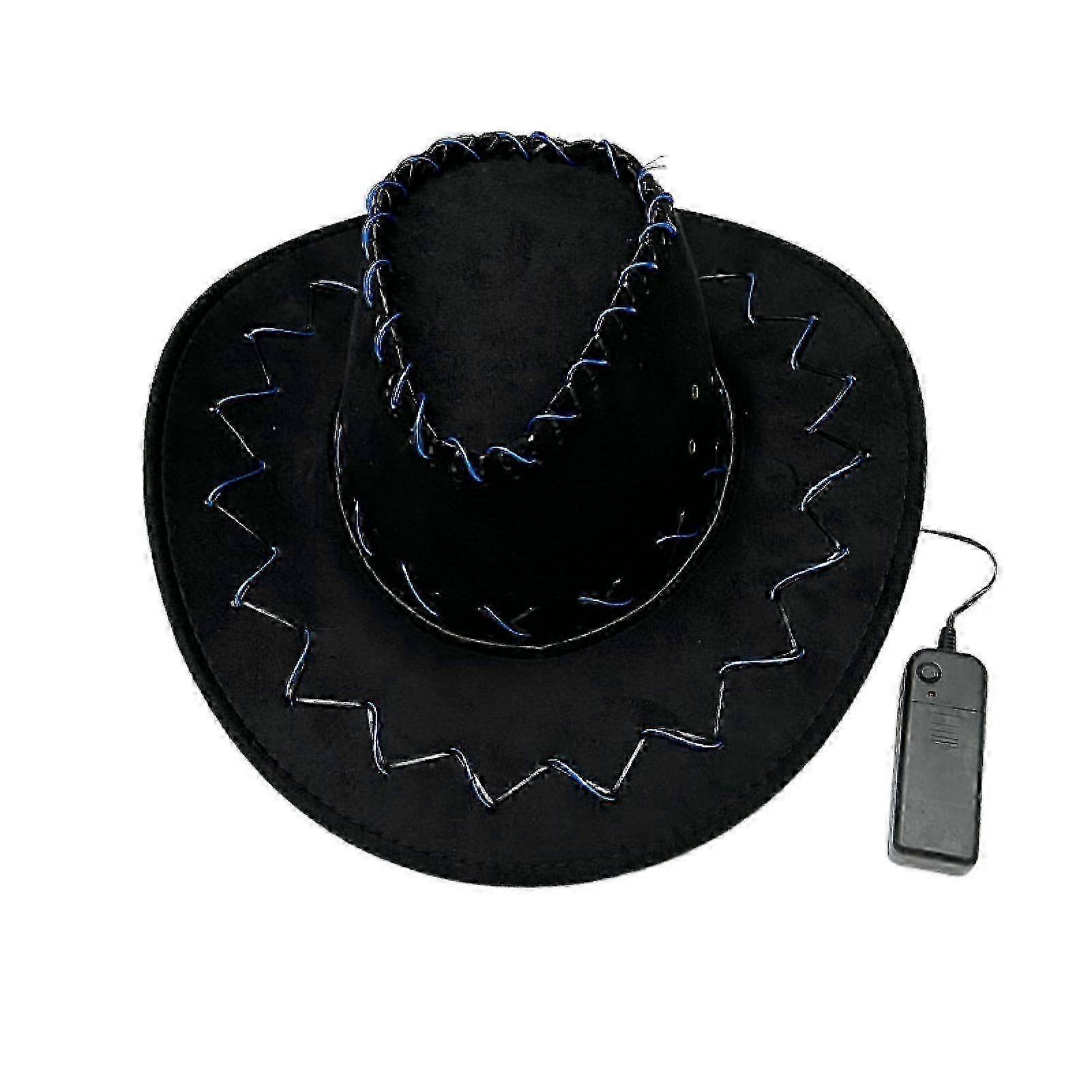 Luminous LED Cowboy Hat with Controller, Adjustable Flashing Frequency for Parties and Events