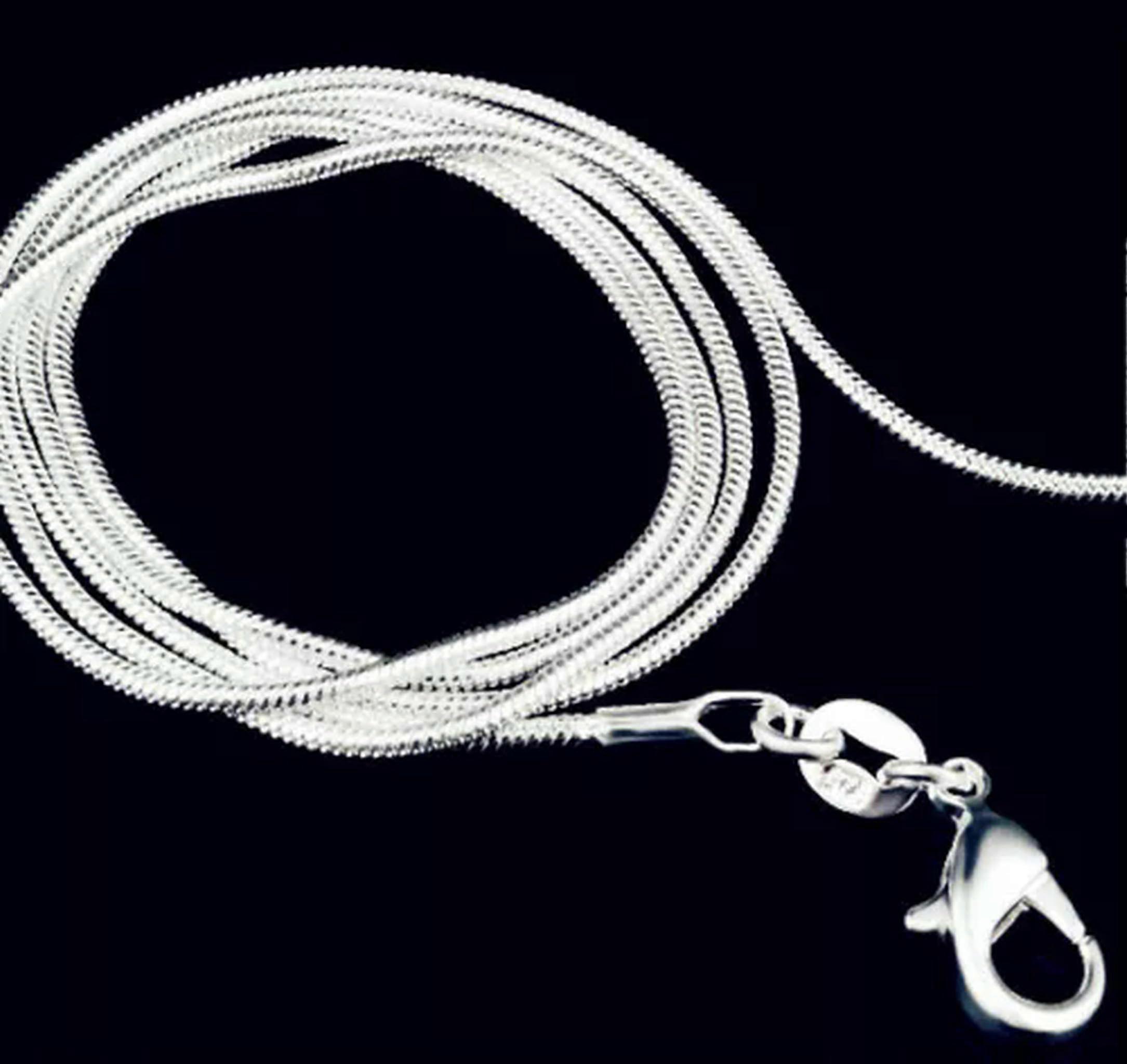 925 Sterling Silver Snake Bone Unisex Necklace Set of 5, 2.5mm, Adjustable Length 20-30-22 Inches