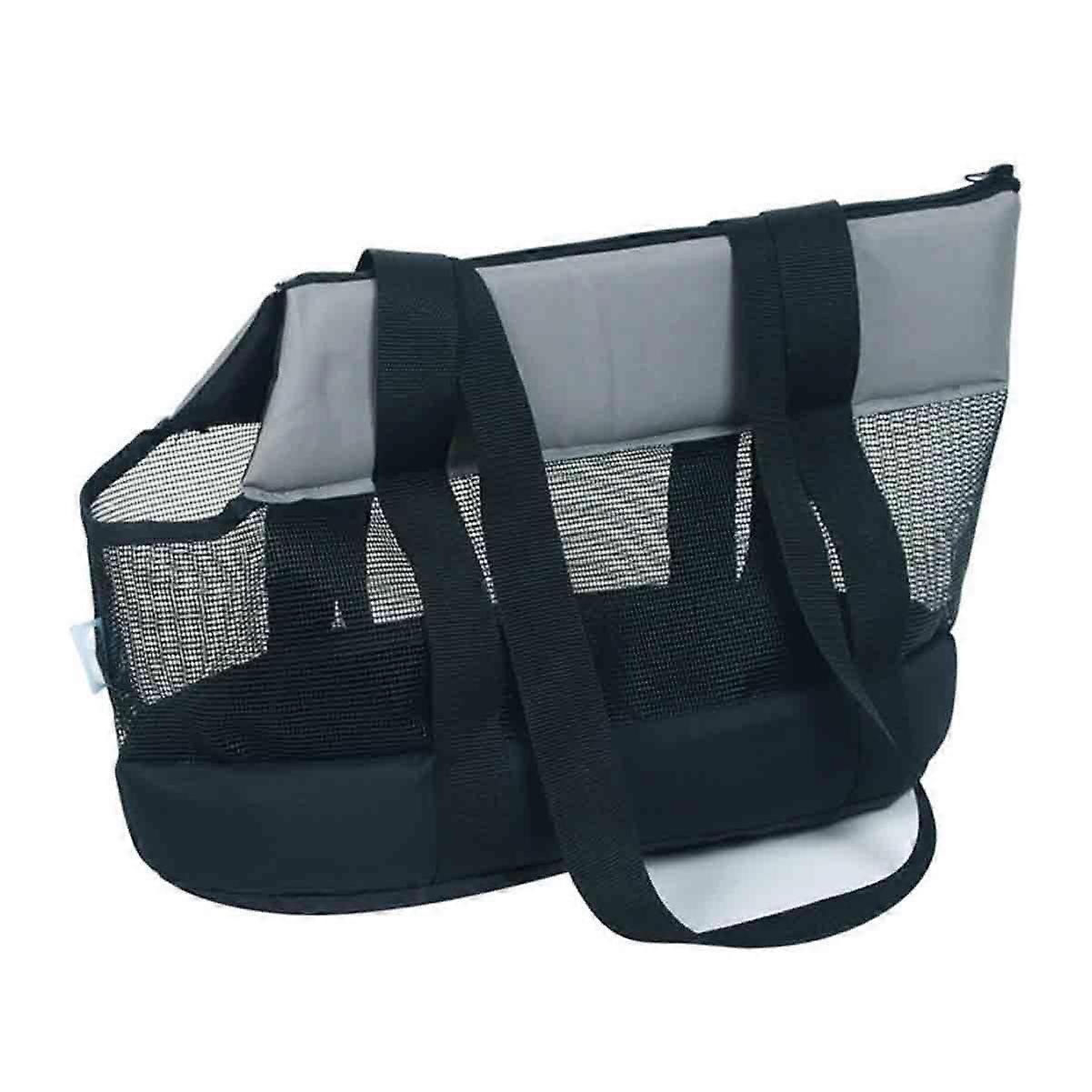 Dog Carrier Bag with Safety Leash, Breathable Summer Pet Sling for Small Dogs and Cats, Portable Crossbody Pet Tote, Black, M
