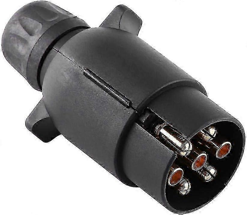 7 Pin Trailer Plug, 12V Electric Trailer Connector Adapter, N-Type Plastic 7-Pole Wiring (Black)