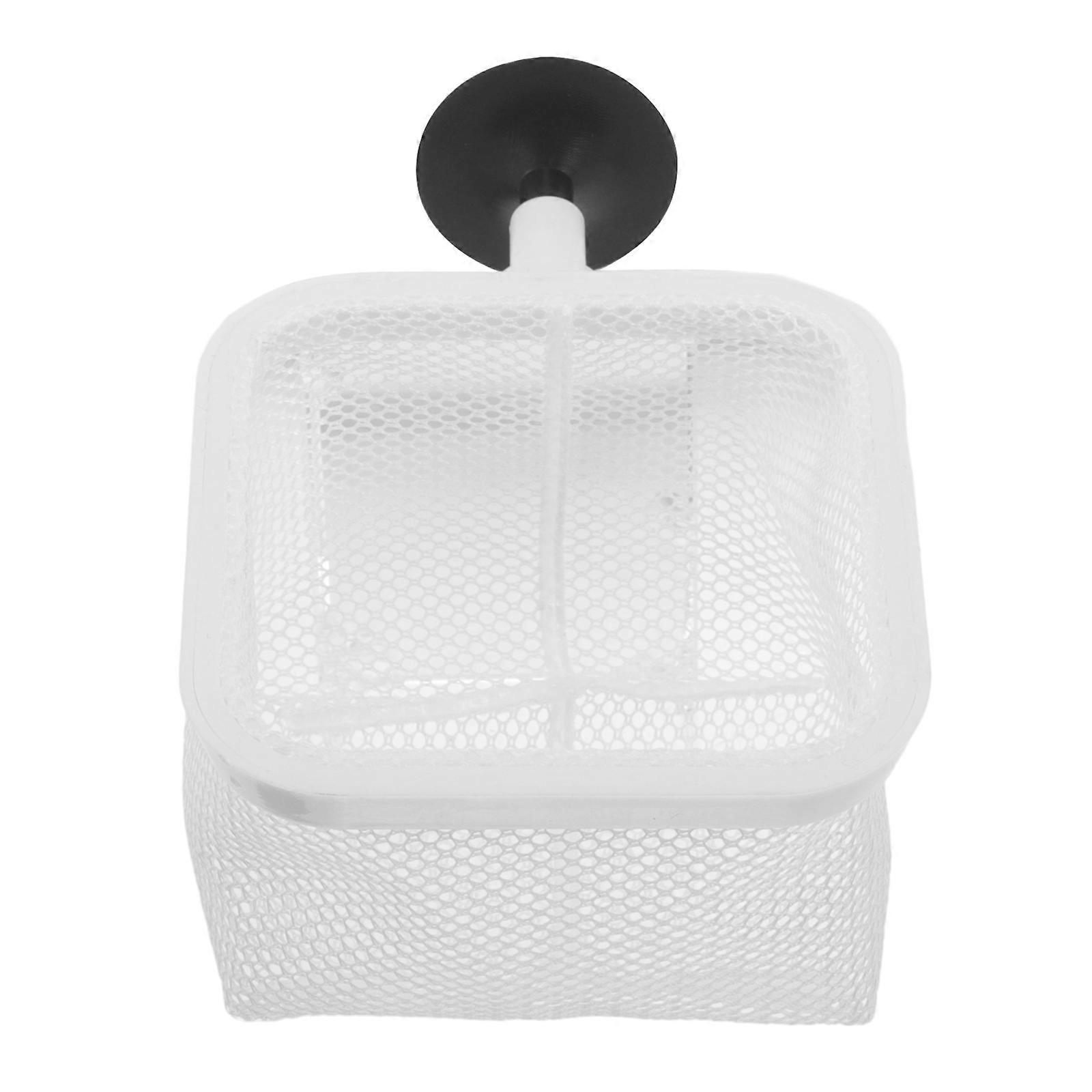 White Fish Tank Net Isolation Box with Suction Cups Durable Aquarium Breeding Tank for Fish 22.5x22.5 cm