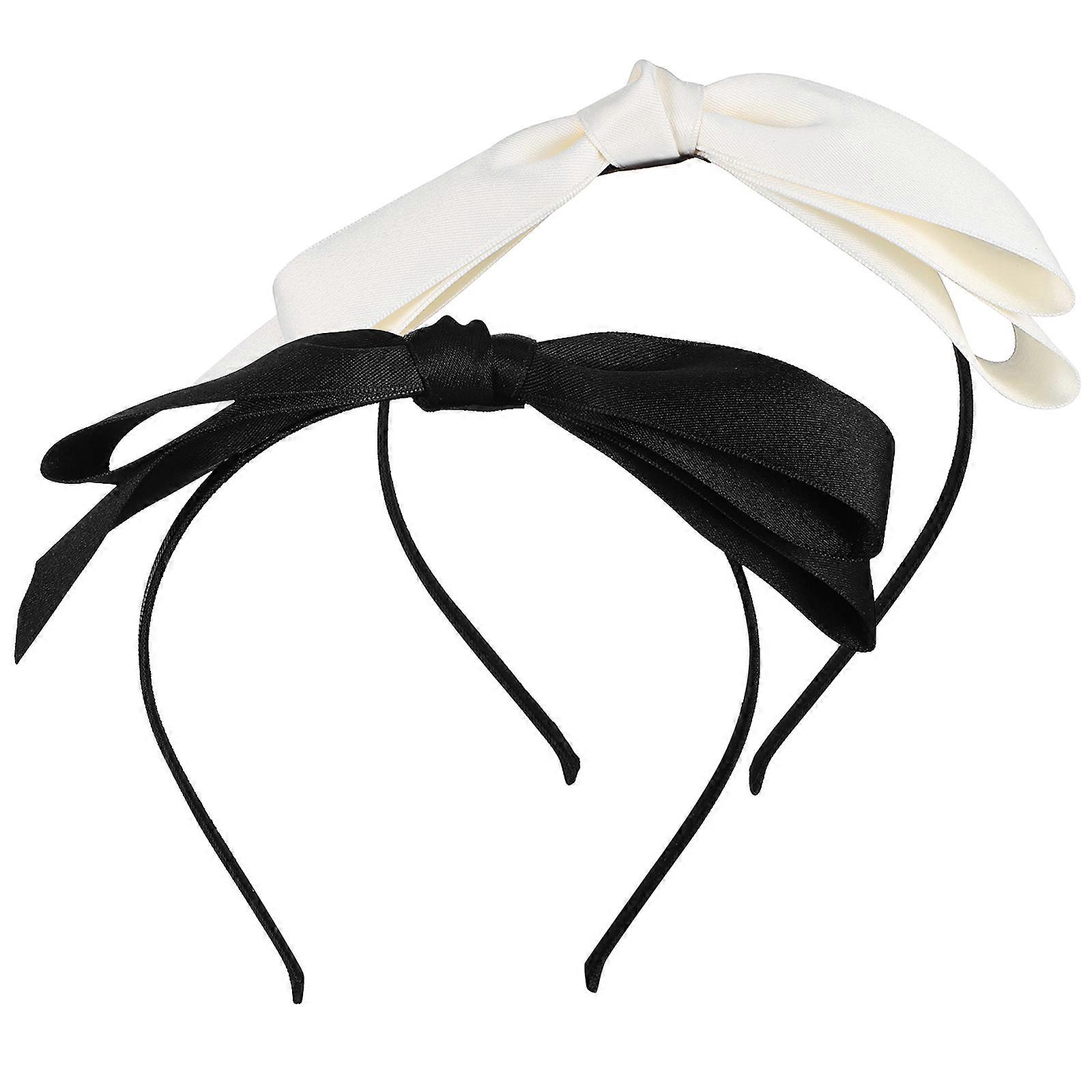2pcs Bow Headband for Comfortable, Versatile Hair Accessory – Charming Design for Casual & Formal Occasions, Easy Outfit Matching