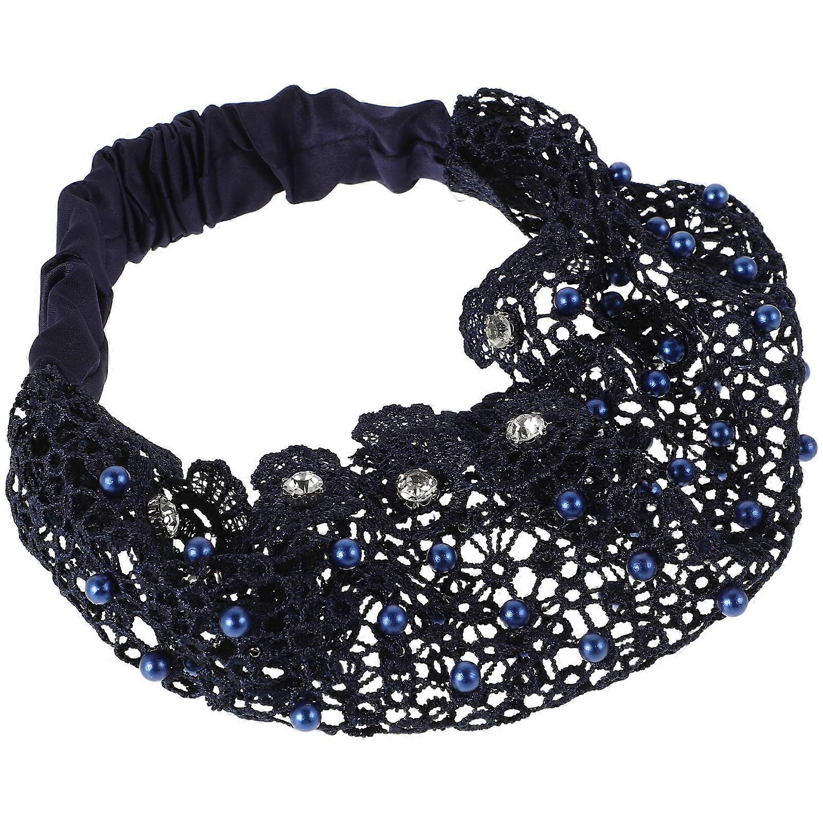 Floral Pearl Lace Elastic Headband for Women – Stylish Boho Hairband, Comfortable Fit, Versatile Accessory