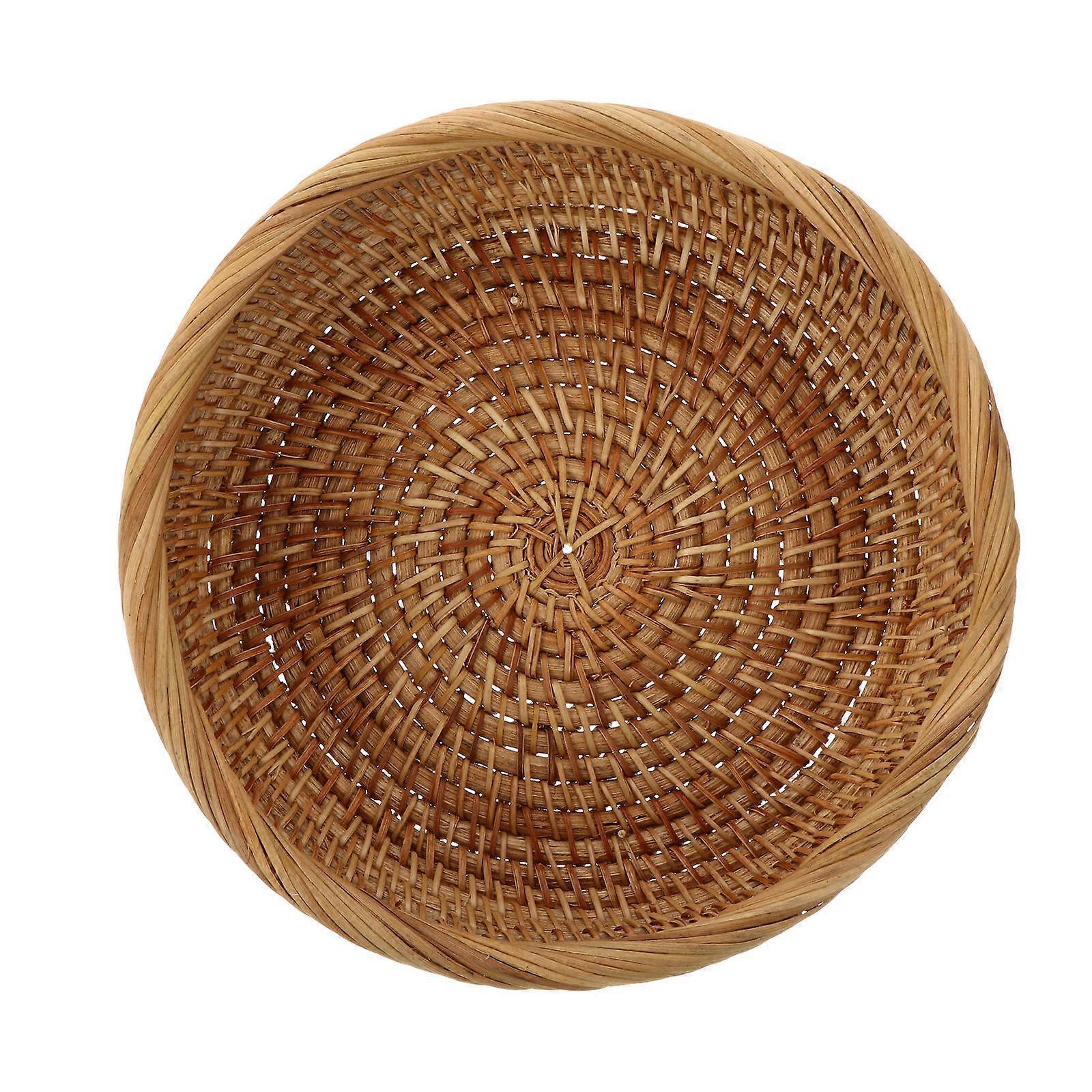 1Pc Rattan Basket for Home Fruit Bread Storage Container