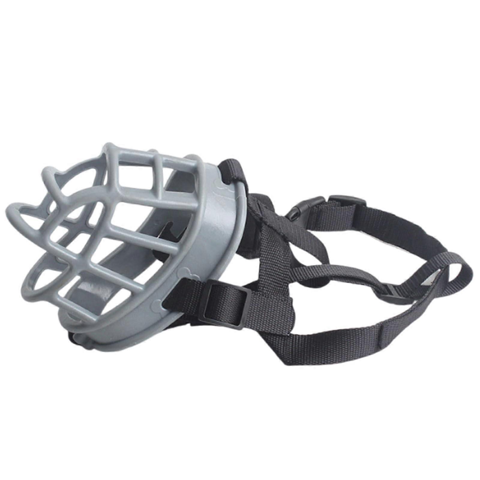 Muzzle for dogs, breathable, for training, with buckle, for panting and drinking, black, red, gray, 5 sizes (grey, 5) 5 grey.