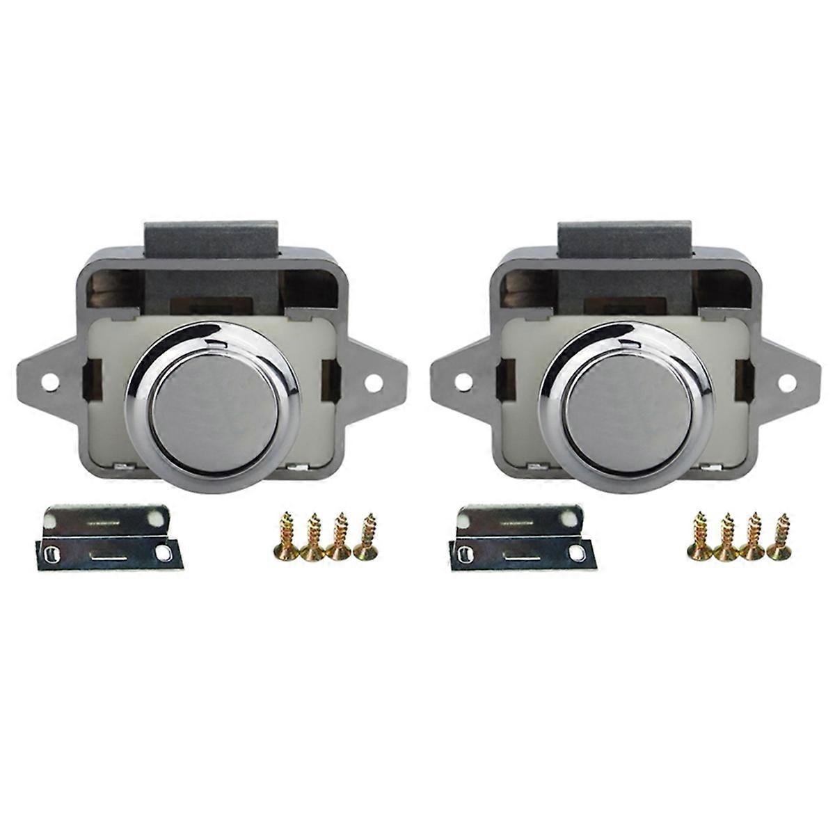 26mm Latch Button Catch Lock Motorhome RV Cupboard Door Knob, Chrome