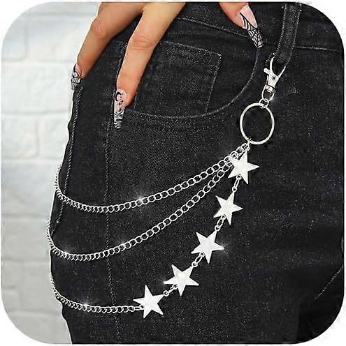 Star Pants Chain  Goth Wallet Chains Y2k Punk Layered Jean