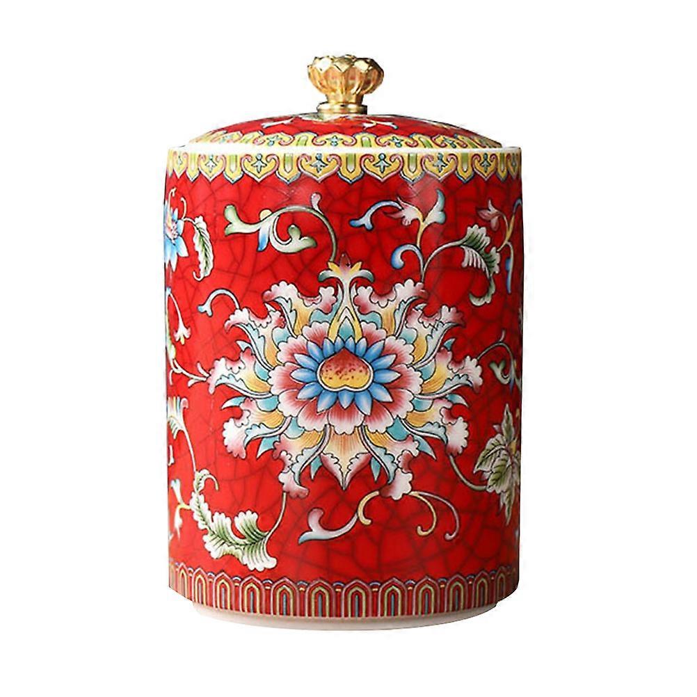 Ceramic Canister Storage Tank Sealed Tea Lovers Organizer Elegant 7.40X7.40X10.20cm 1Set