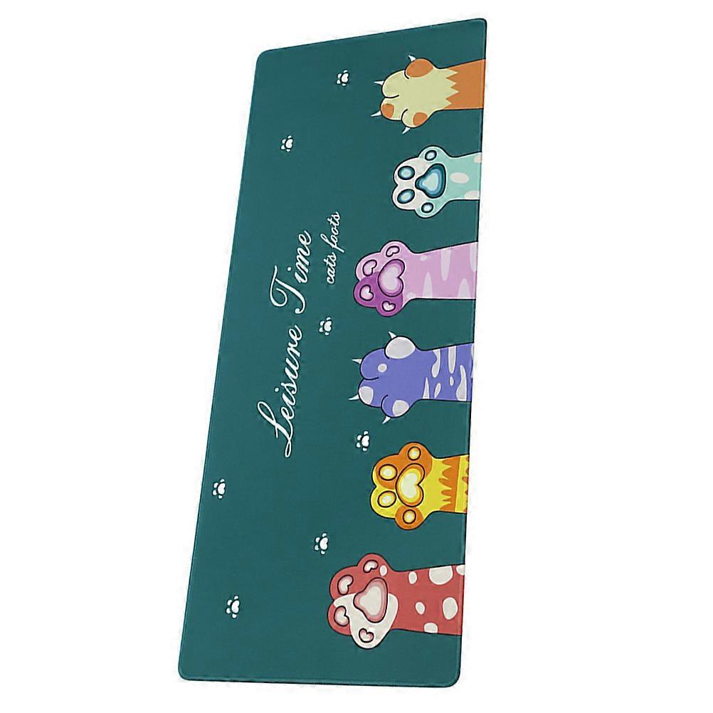 Desk Protector Pad Thickened Anti-slip Cartoon Desktop Gaming Mouse Mat Dark Green 80X30X0.3CM Rubber Cloth Office Use 1Pcs