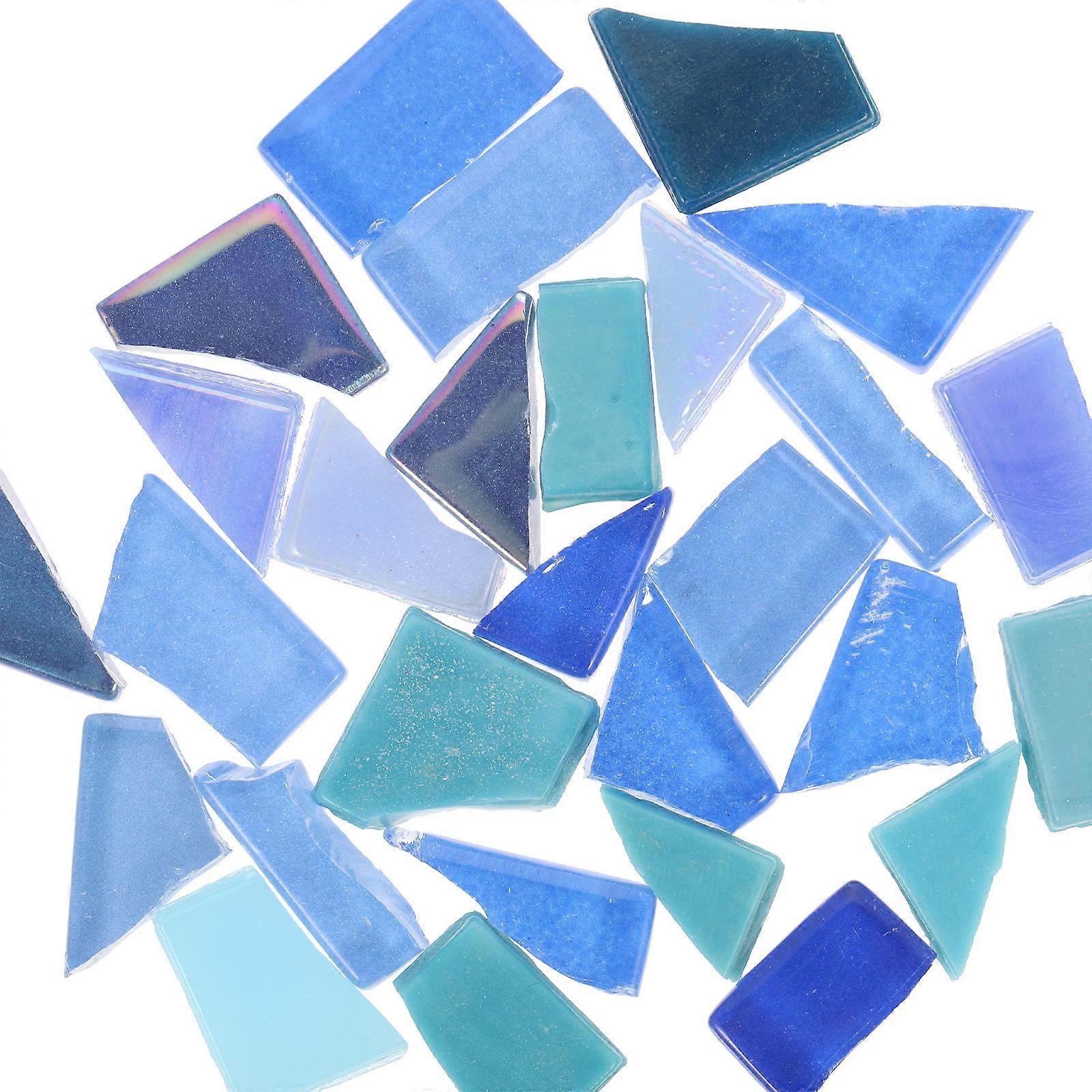 Craft Glass Pieces Tiles Families Diy Material For Indoor Use Blue 0.4X0.7X1.5CM 1 Bag
