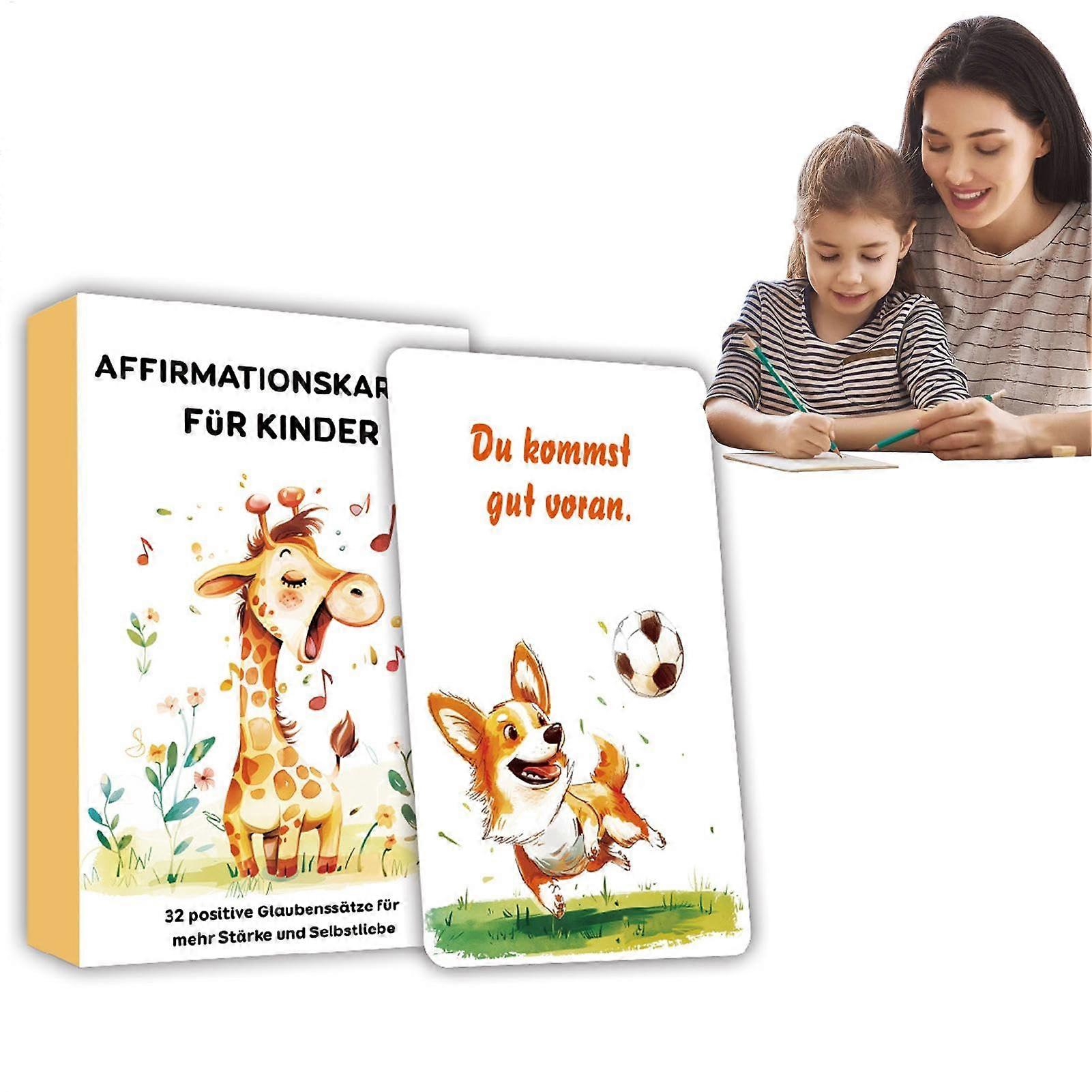 Positive Affirmations for Kids  32 German Mindfulness Flash Cards
