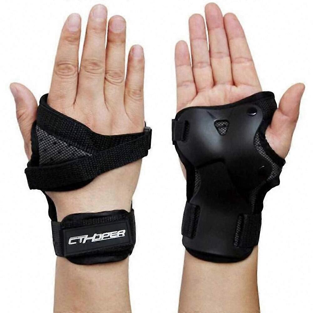 Men's Women's Inline Skate Wrist Guards Hand Protection for Skating, Snowboarding, Black, Size Medium, Durable Material