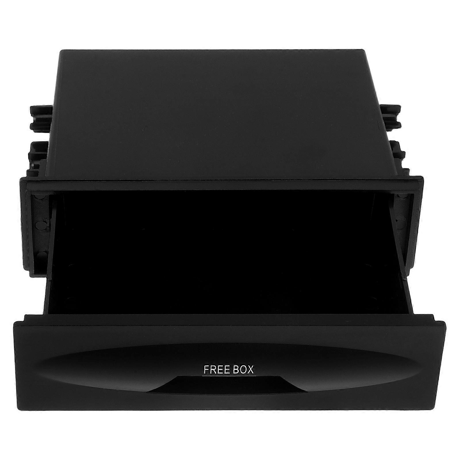 Car Radio Storage Box Sleek Design Car Interior Upgrade Black Rectangular 1Pack