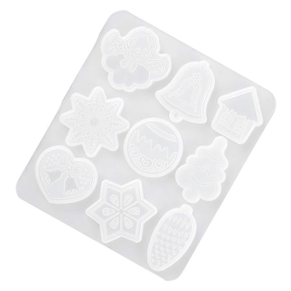 Snowflakes Shape Epoxy Mold Silicone Molds For Resin Tree Snowflake Elk Pendant Diy Christmas 1Set