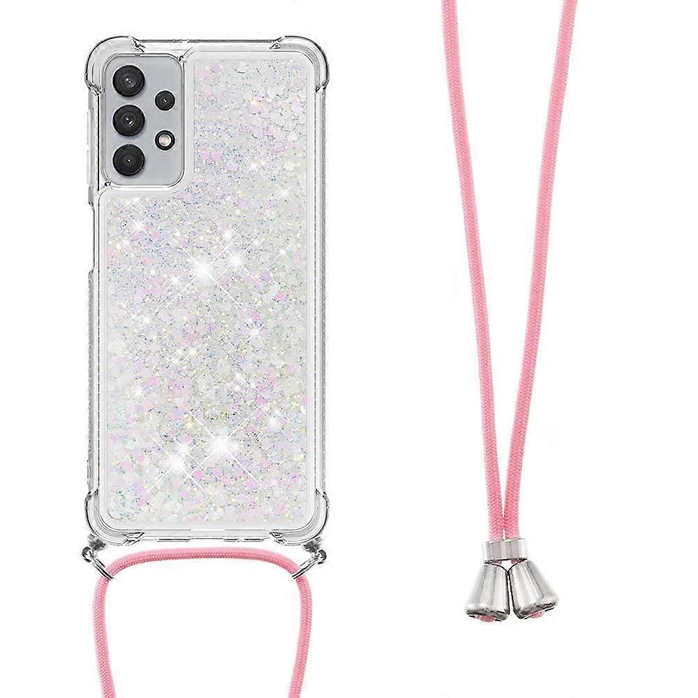 Mobile Phone Case for Xiaomi Redmi Note 13 5G, Glitter Diamond Ultra Thin Silicone Case with Strap Lightpink