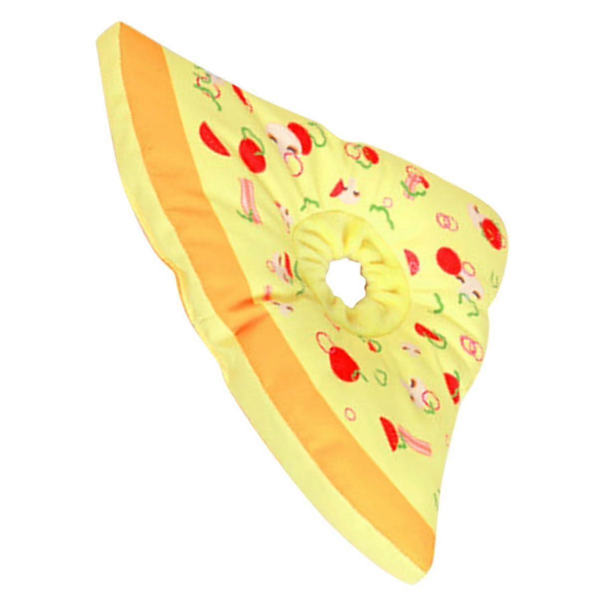 Pet Collar for Cats Waterproof Adjustable Recovery Collar with Cartoon Pizza Pattern Comfortable Soft Size 35.5x32cm