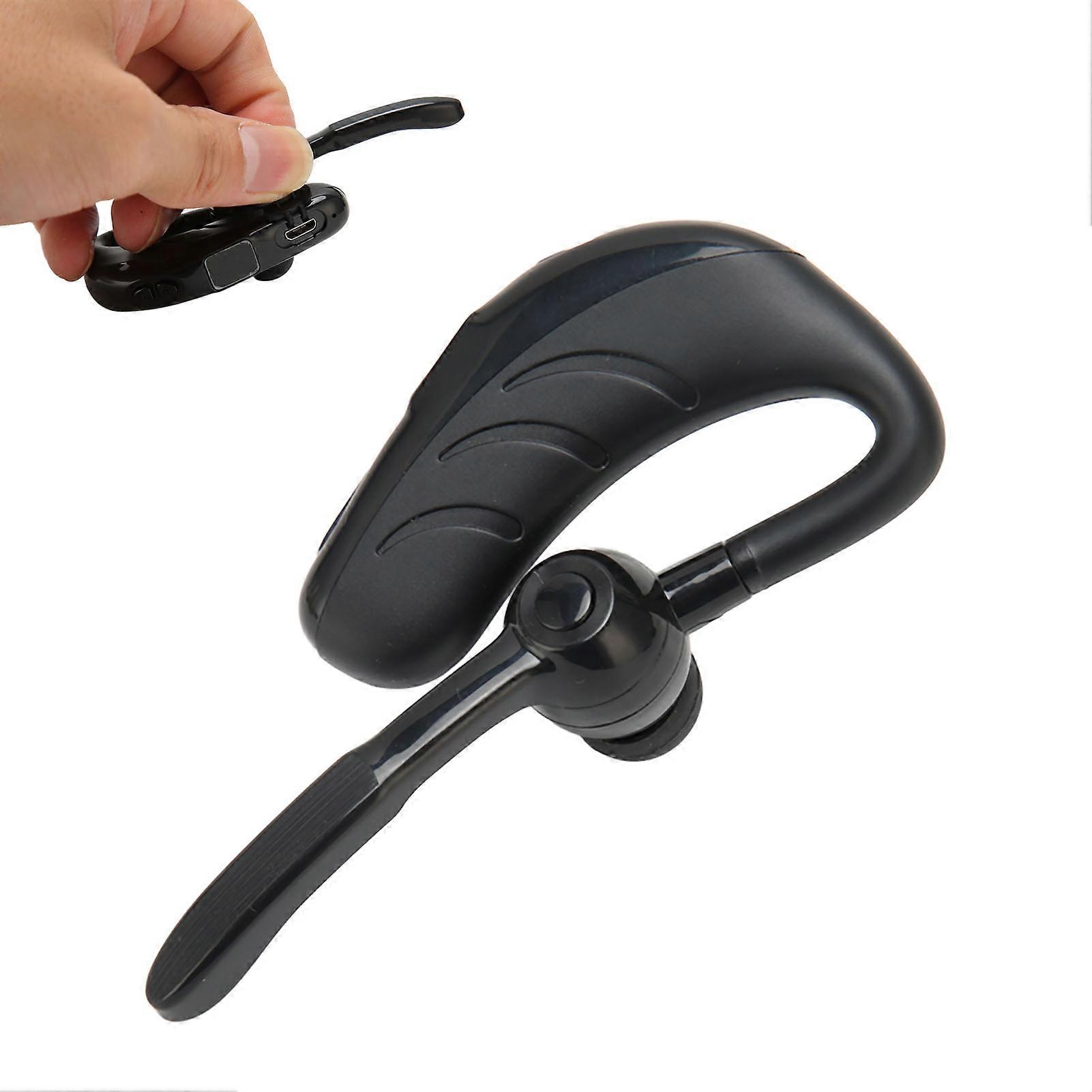 Bluetooth Earpiece HD Calls Rechargeable Single Ear Wireless Headset with Power Display for Phone Tablet Black with Digital Display Cardboard Box
