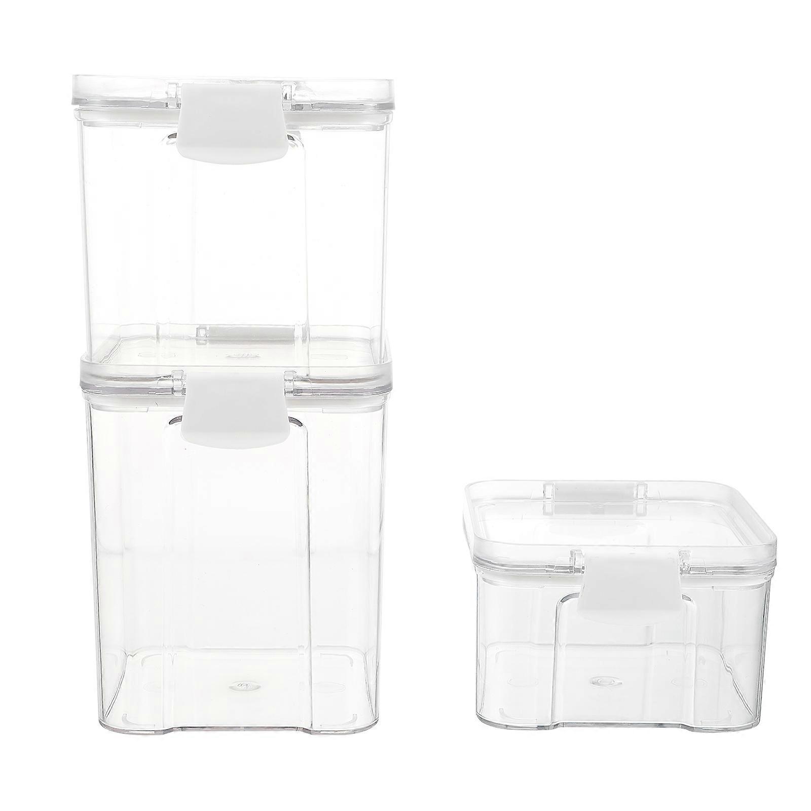 Airtight Storage Container Plastic Jars Kitchen Storage Containers Clear Jars Empty Containers 460ml Leak-Proof 3Set