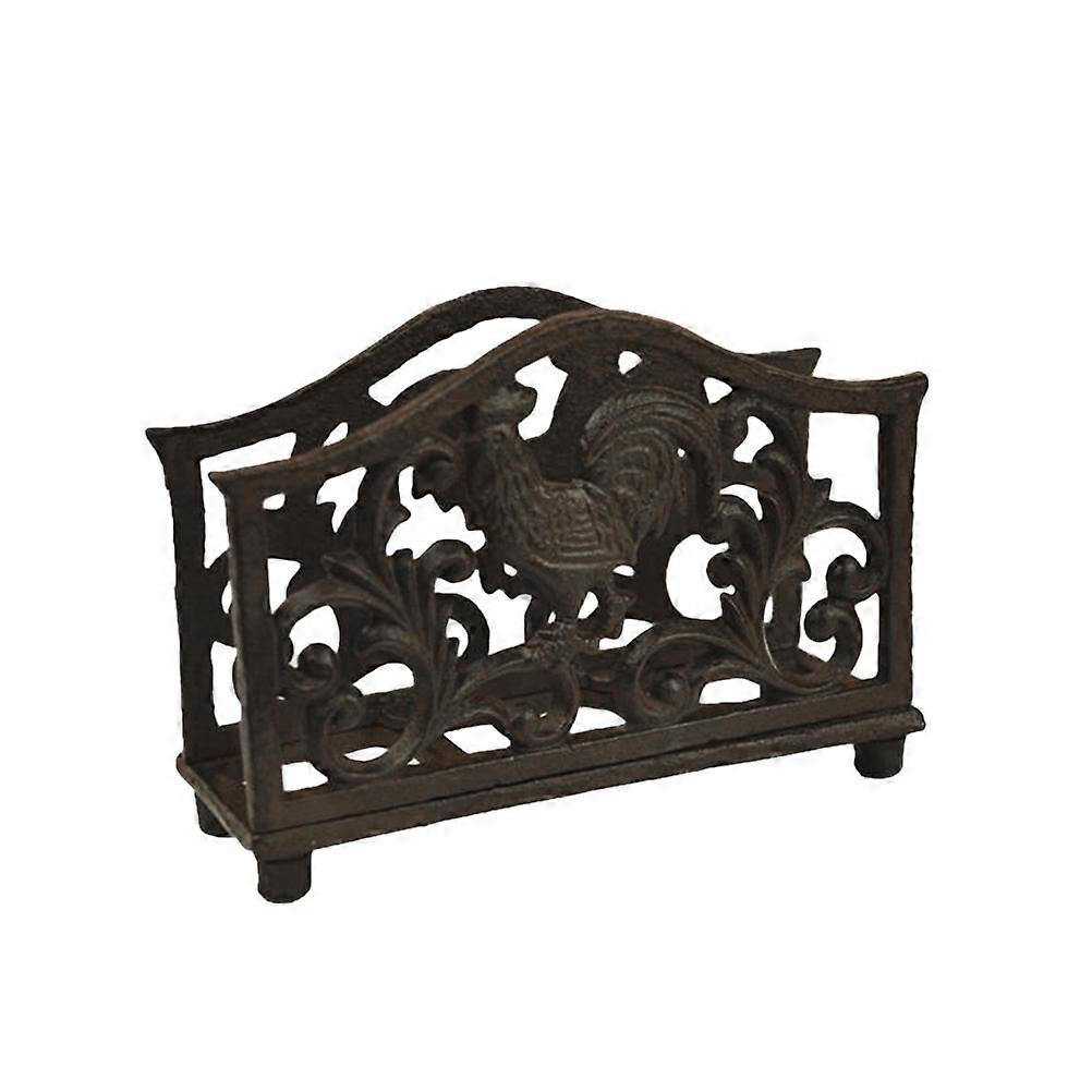 Hollow Iron Tissue Holder Desktop Napkin Serviette Organizer for Home Hotel Restaurant Imitation Rust