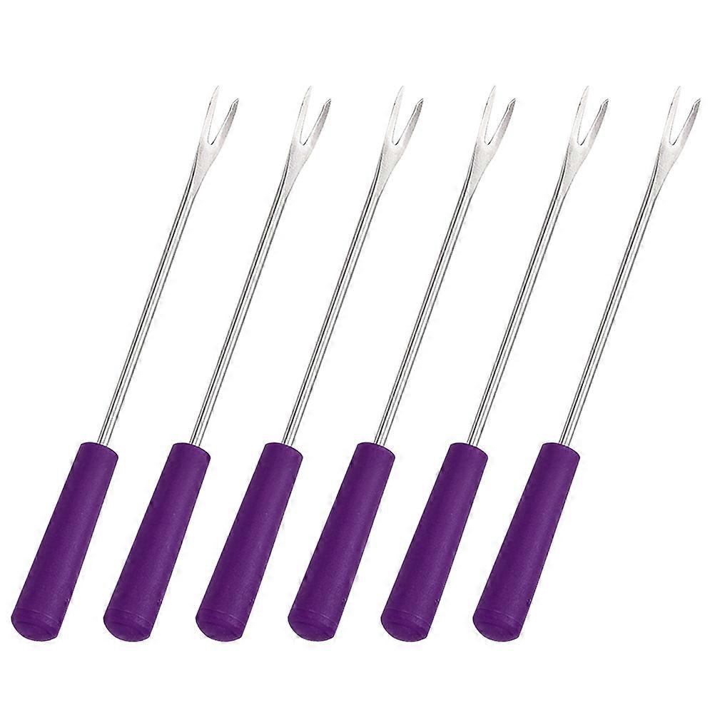6Pcs Chocolate Dipping Tool Cheese Melting Forks Portable BBQ Forks Corn Skewers Grill Tools Set