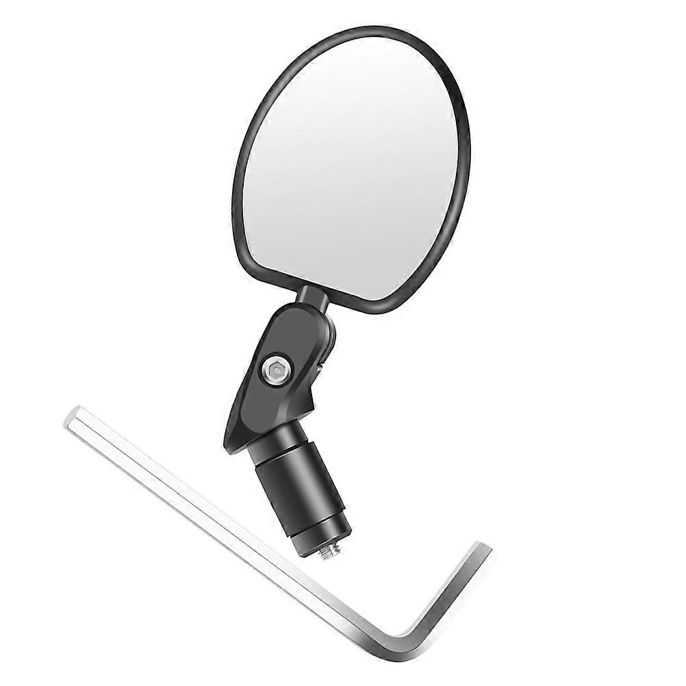 Black Acrylic Handlebar Mirror for Bike with Clear Reflective Effect Easy to Install Oval Shape