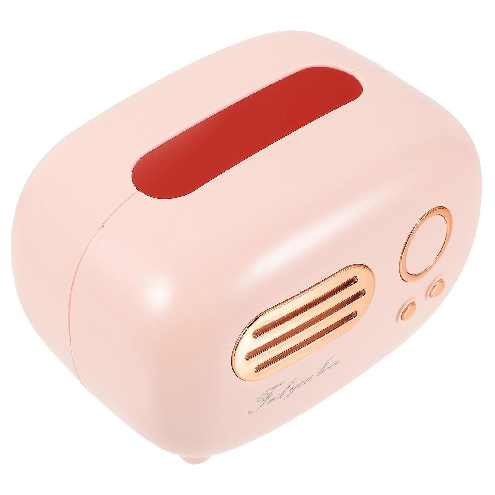 Retro Tissue Box TV Shape Wall Mount Pink 21X16X13CM Stable 1Pc
