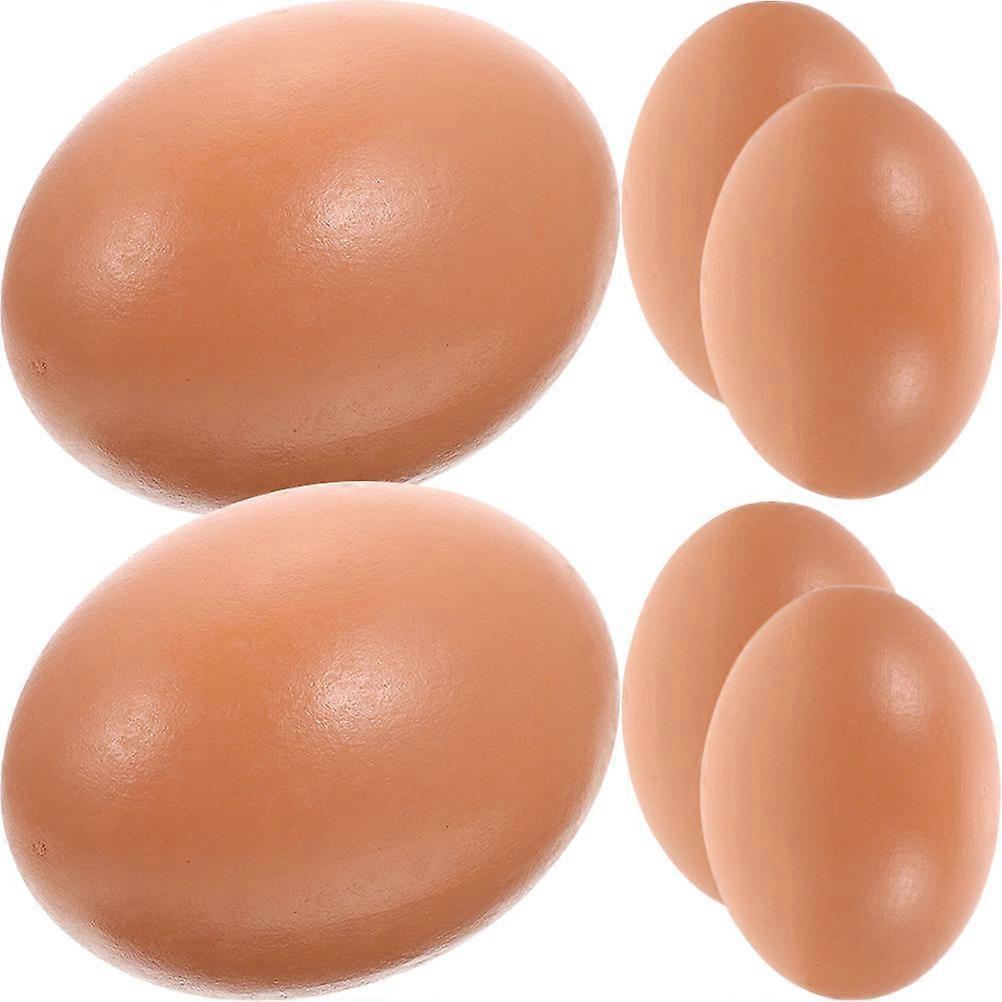 Brown Plastic Craft Eggs for Decorating Realistic Fake Eggs for Home Use Easter Decorations 6pcs