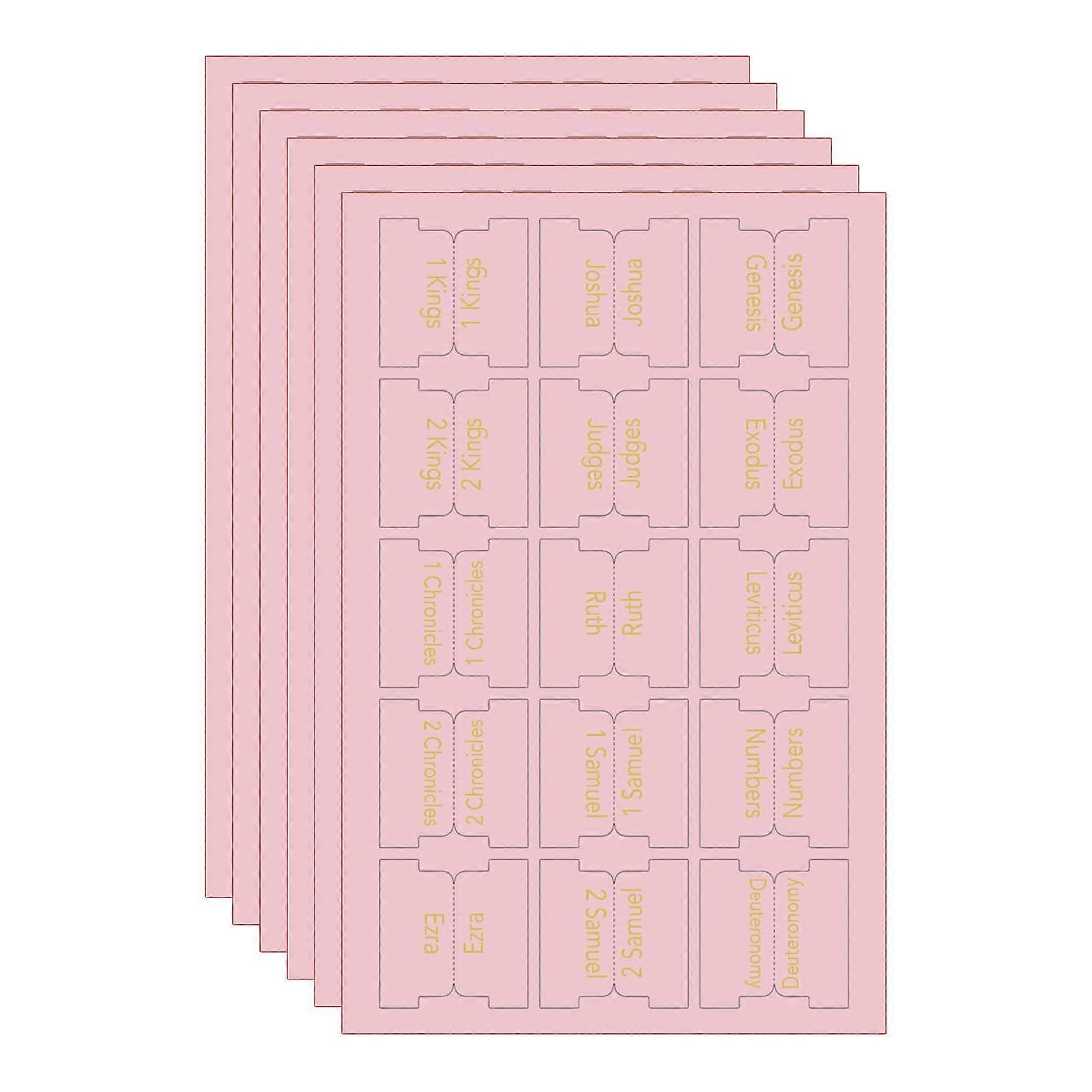 Bible Tabs 6 Sheets Laminated Large Print Bible Index Stickers for Men and Women Easy to Read and Apply