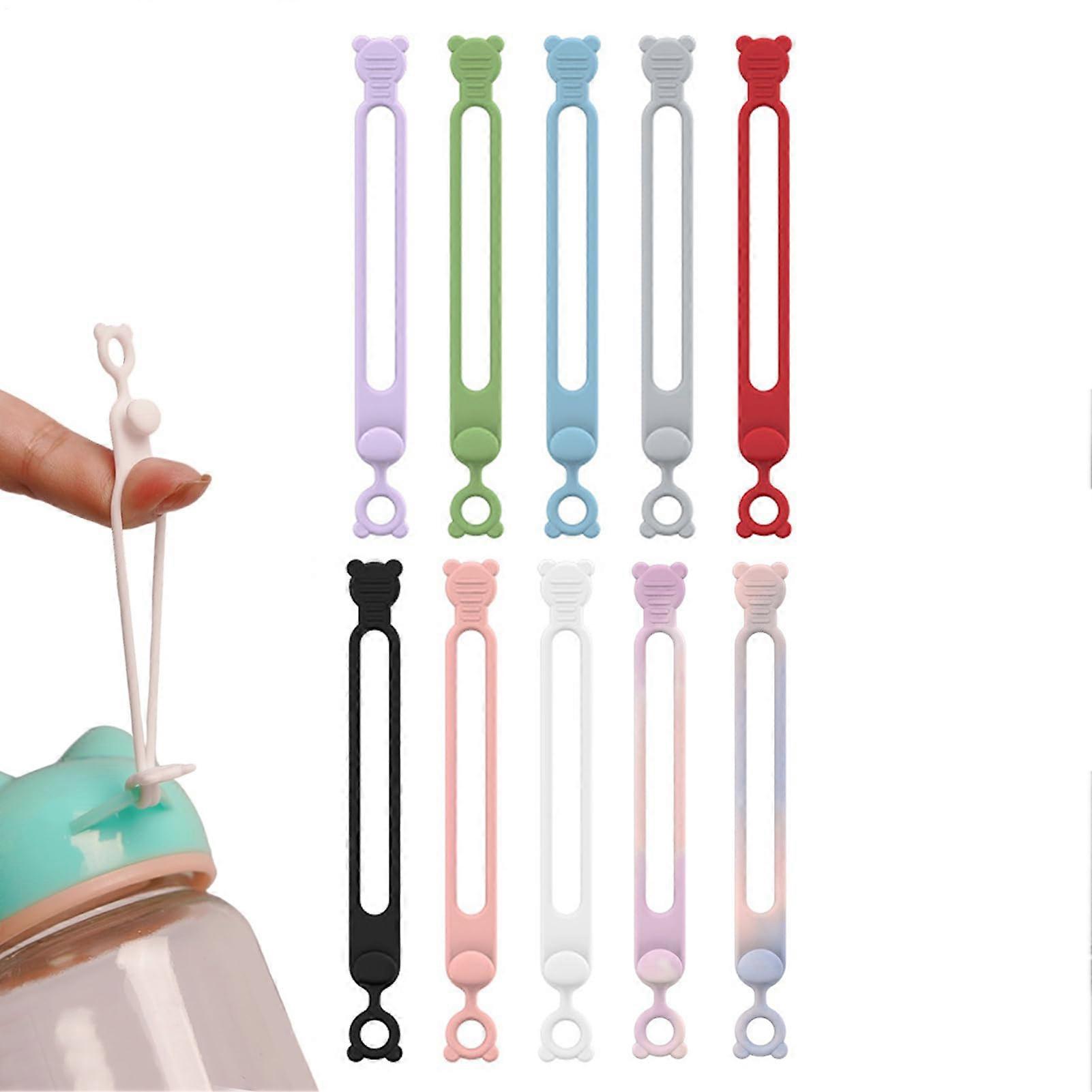 Silicone Cable Ties – Reusable for Securing, Bundling, Desk, Car, Kitchen