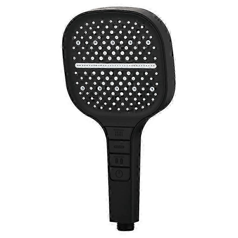 Cabezal de ducha de silicona negra de varias velocidades con función Boost: flujo de agua ajustable para una experiencia de ducha similar a la de un spa