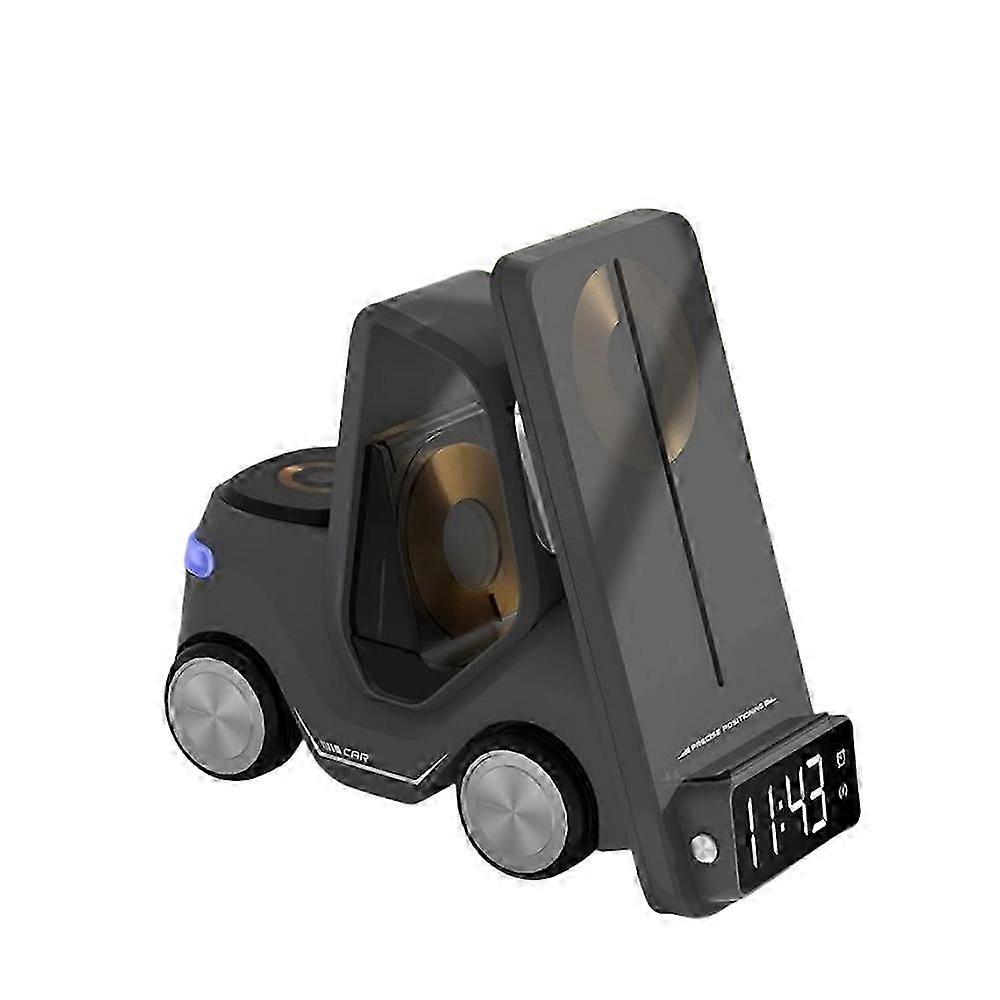 3-in-1 Forklift Wireless Charging Station with Clock & Ambient Light
