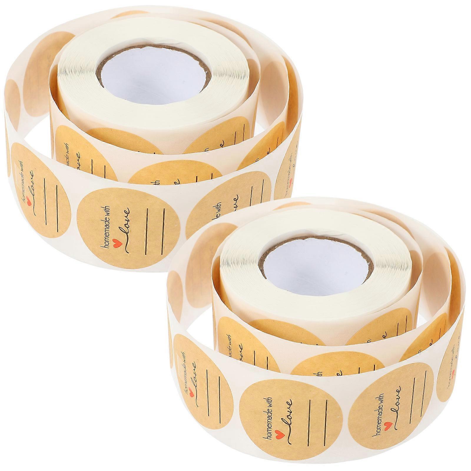 Stickers on Kraft Paper Brown Color for Decoration 2 Rolls