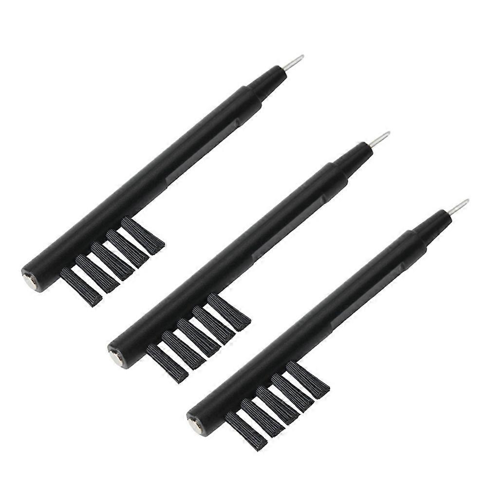 5 Pcs U Shaped Hearing Amplifier Cleaning Brush with Wax and Magnet Black