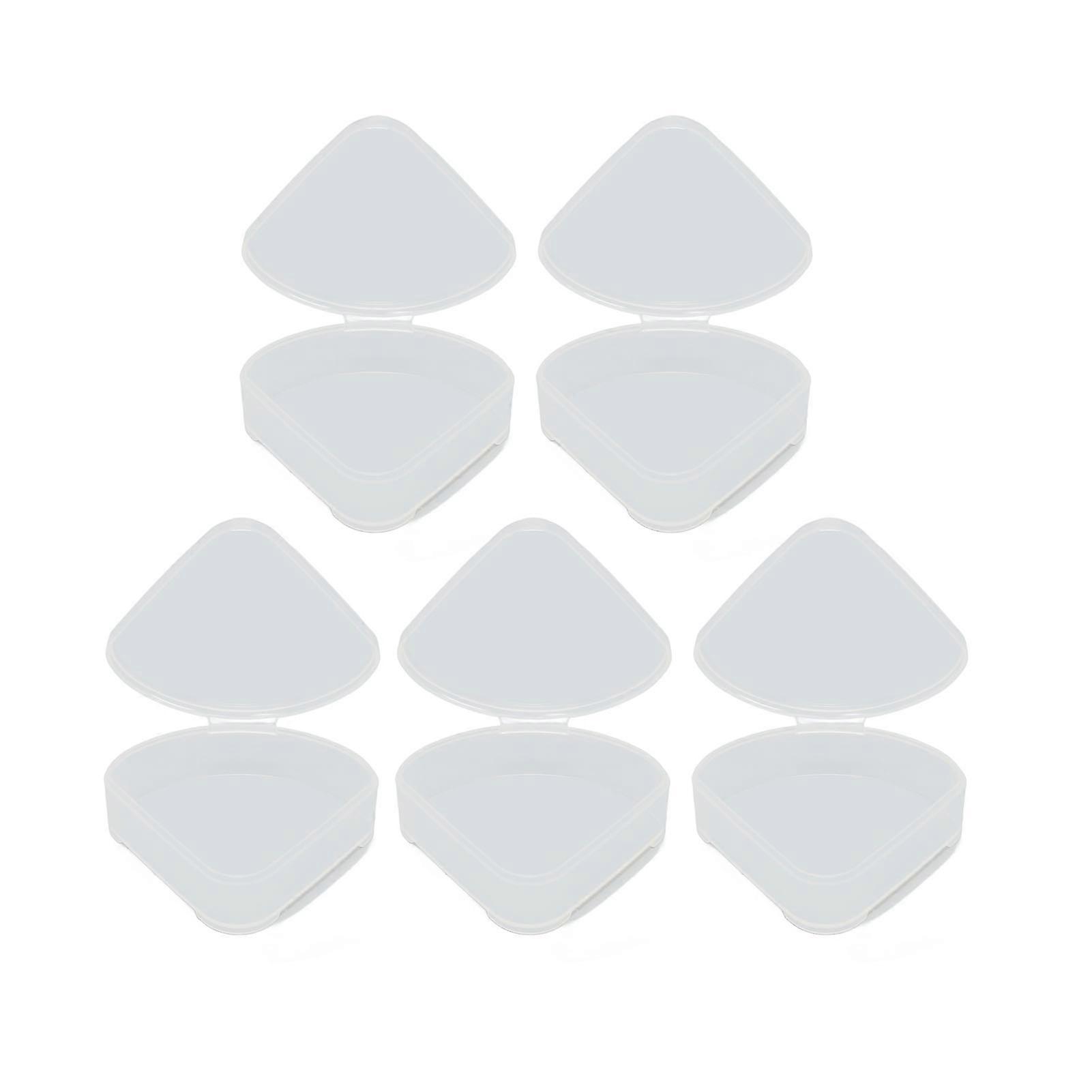 5pcs Powder Puff Storage Box Portable Transparent Triangle Makeup Puff Container Case for Bead Capsules