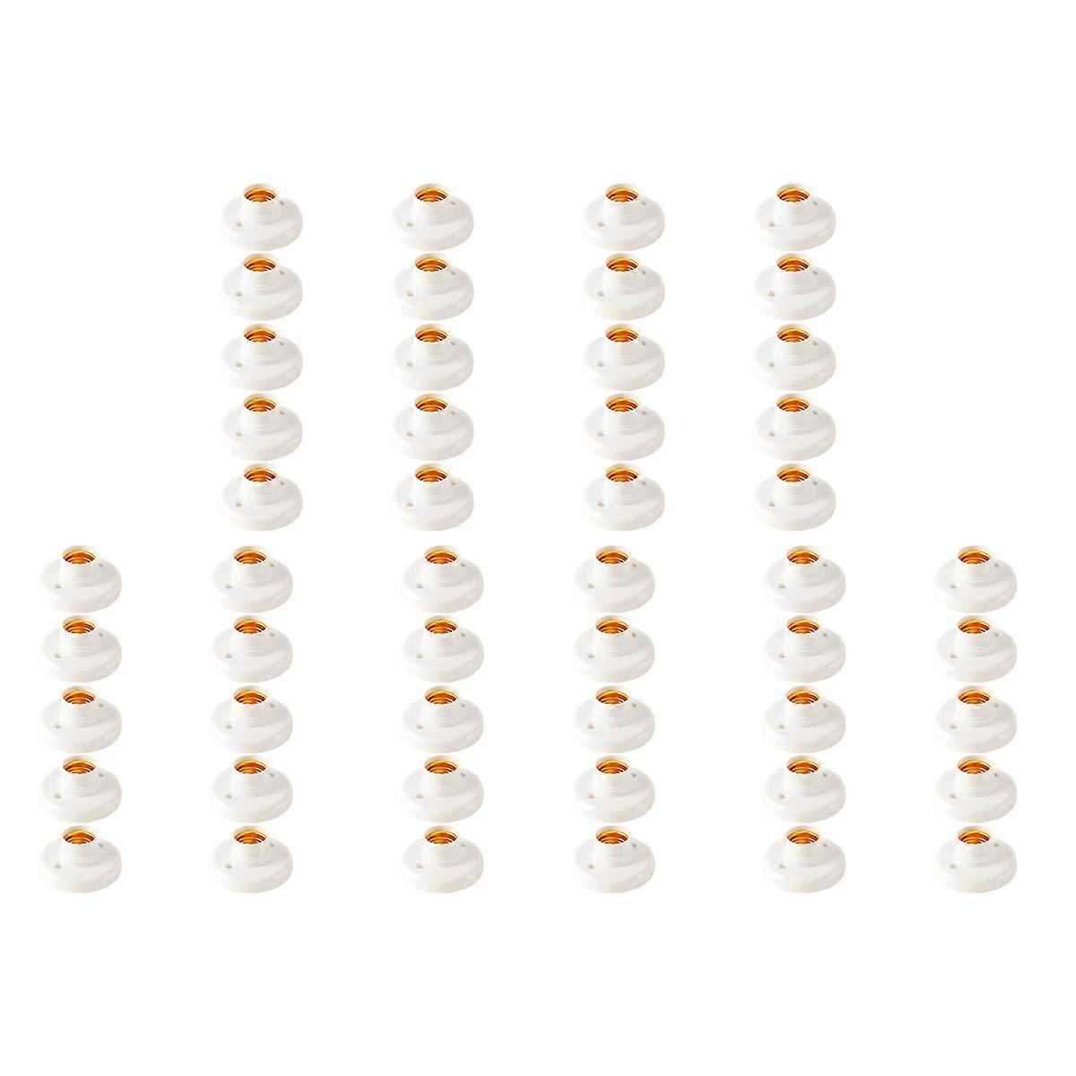 50Pcs E27 Plastic Screw Lamp Holder Round Lamp Holder Bulb Socket Holder Adapter