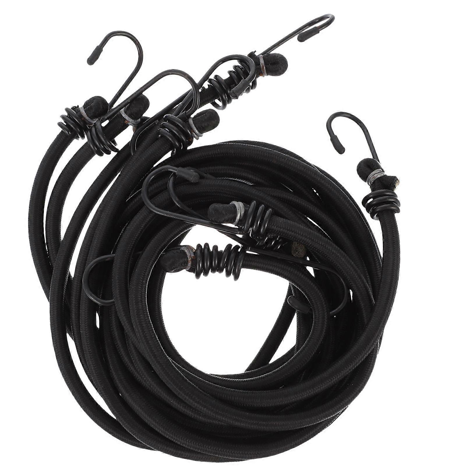 Elastic Bungee Cord Binding Tools Motorbike Cargo Tensioner Belts Cargo Fixation Travel 41.27X0.31X0.31in Rubber 5Pcs