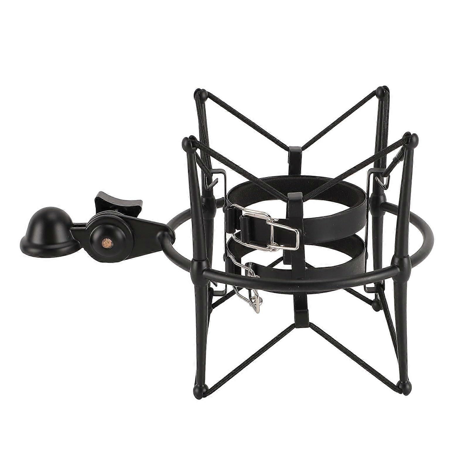 Microphone Shock Mount 60mm High Insulation Mic Clip Holder for Studio Broadcasting - Anti Vibration Design, Black