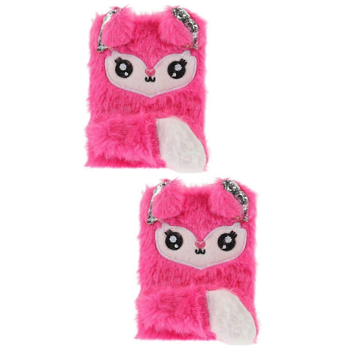 Travel Writing Notebook 2-Piece Set Fluffy Cover For Students And Office Workers School Notebook