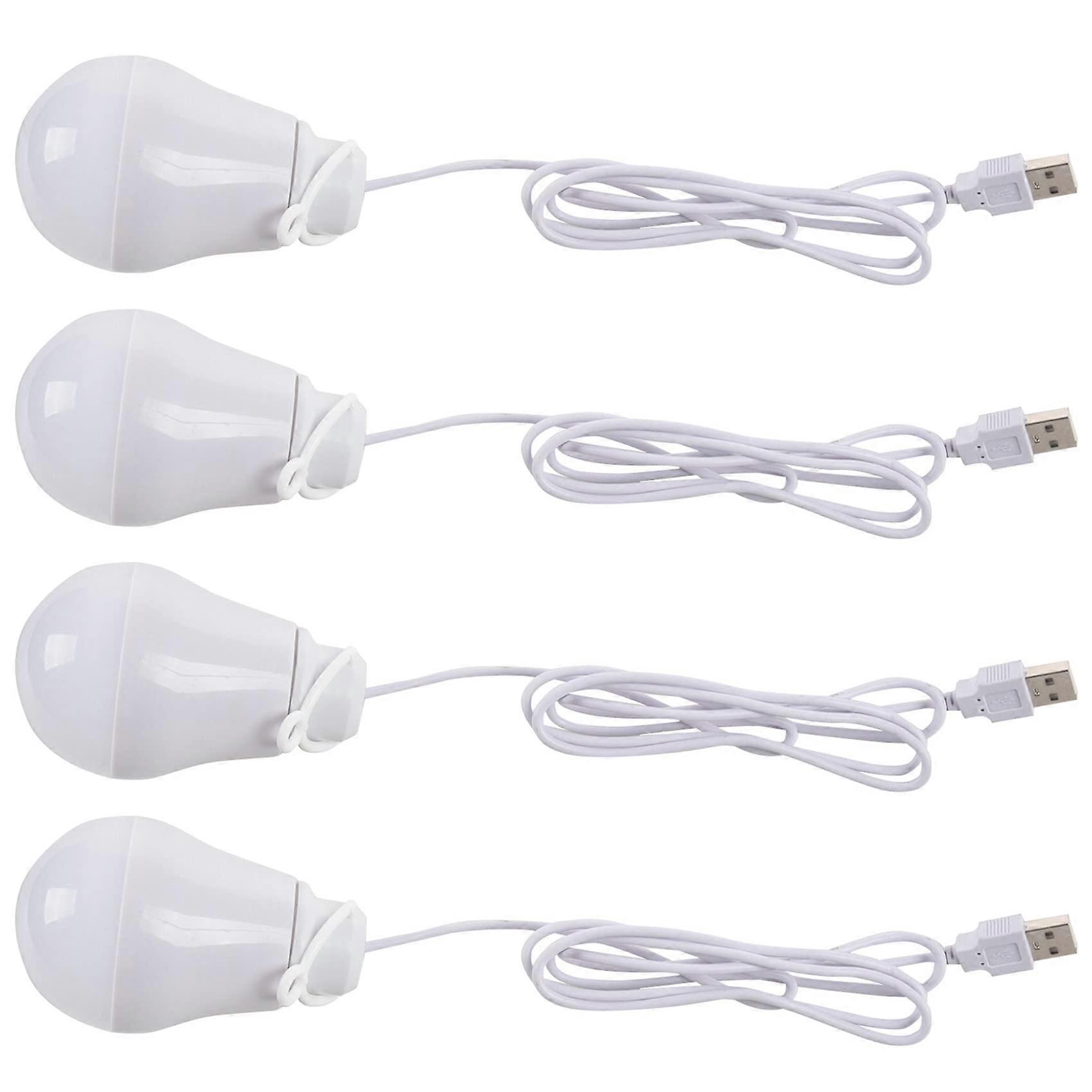 4x USB DC 5V 5W LED Bulb Lamp White Light Notebook Portable External