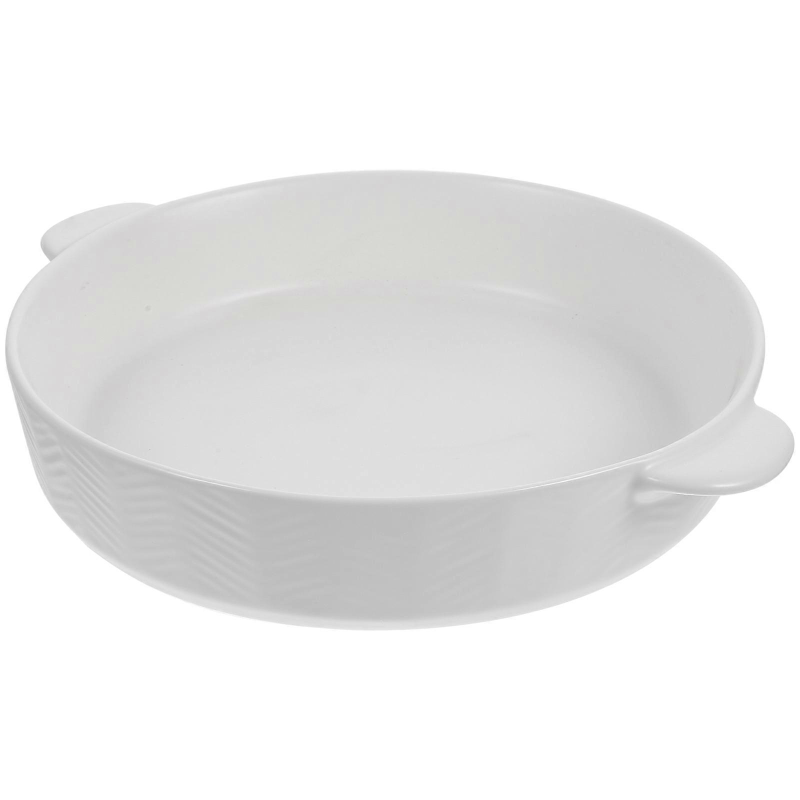 Ceramic Baking Dish Round Safe Microwave Freezer Dishwasher Nonstick Even Heating 1Set