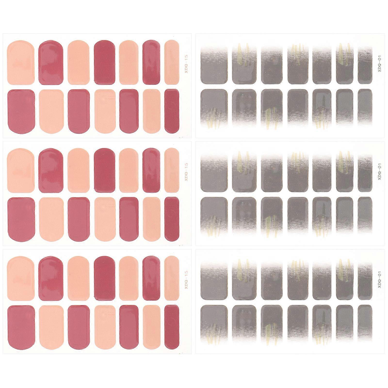 Self Adhesive Nail Decals Nail Stickers Waterproof Durable 6 Sheets