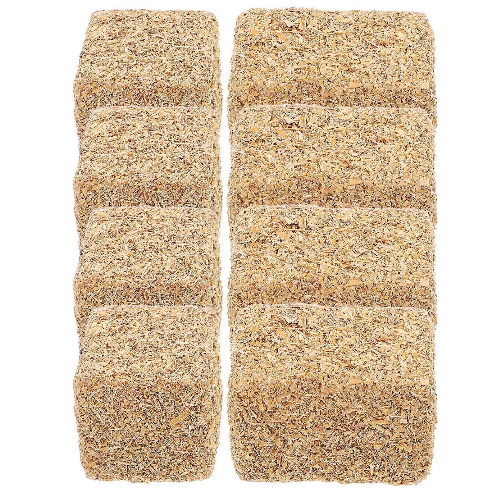 Mini Haystack Decorative Accessories for Home Light Brown Plastic 8pcs Small Size