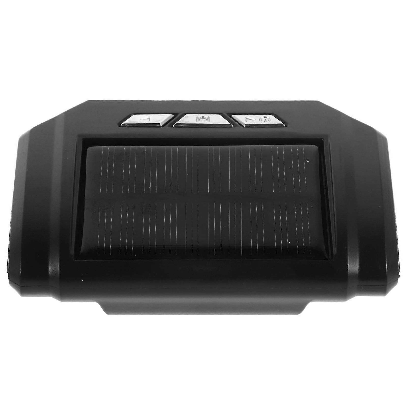 Vehicle Thermometer Clock Solar Powered Time Display Date Display Temperature Display Black 9.50X7.00X3.00CM 1Pcs