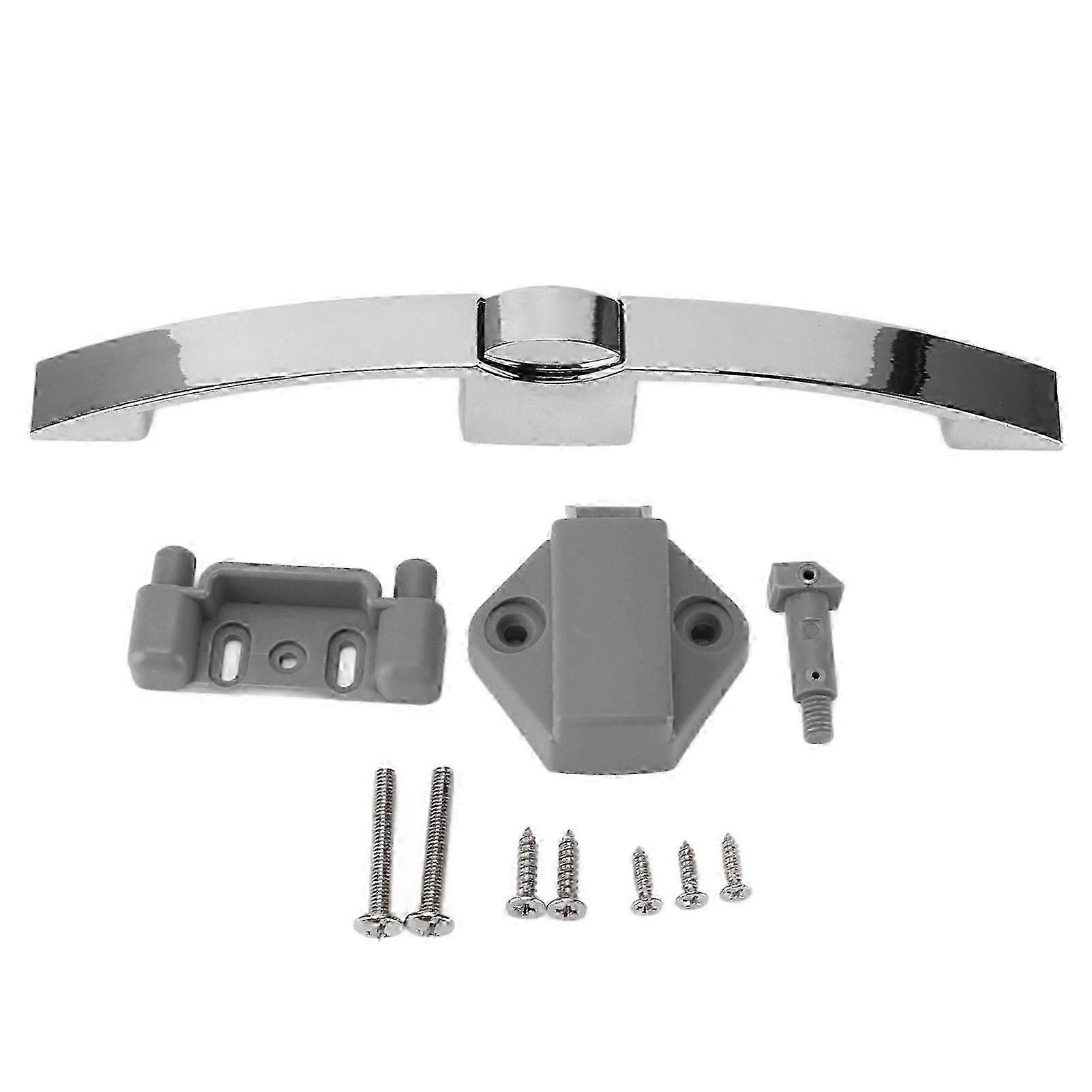 Glossy silver pull handle latch for camper arc shape push button