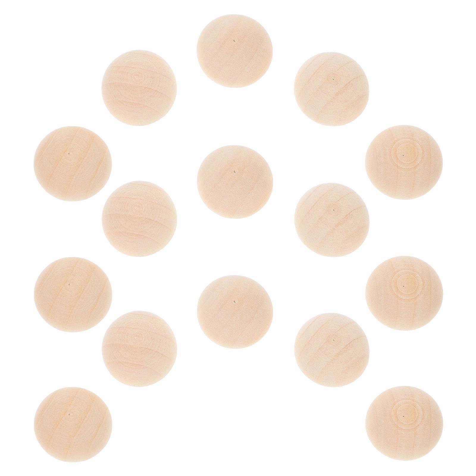 Yellow Unfinished Half Craft Balls for DIY Projects Smooth Synthetic Material 15mm