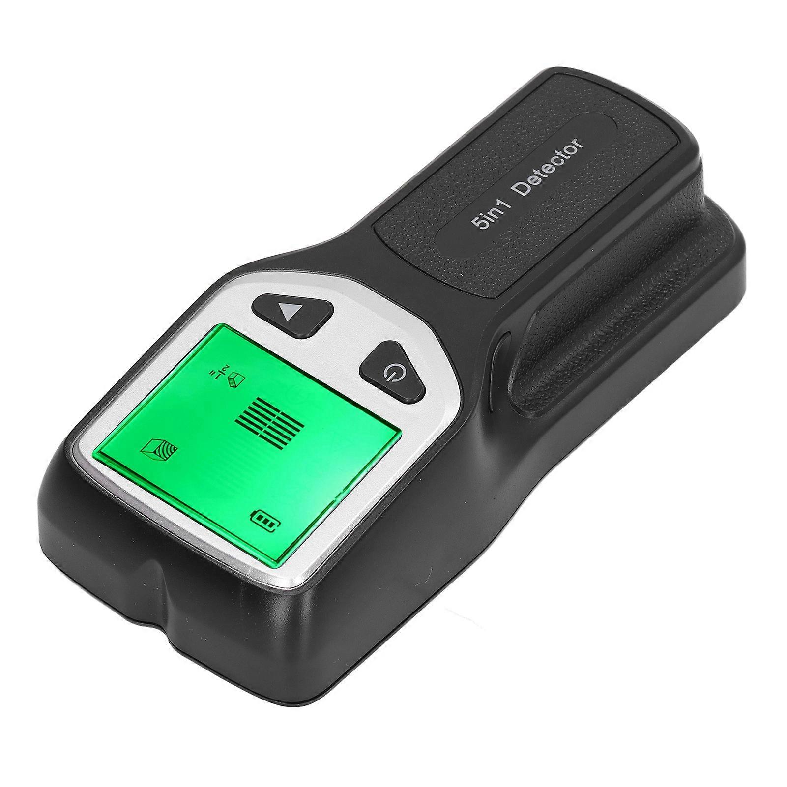 Stud Finder Wall Scanner Sensor 5 in 1 Detector HD LCD Display for Wood AC Wire Center Edge Silver 