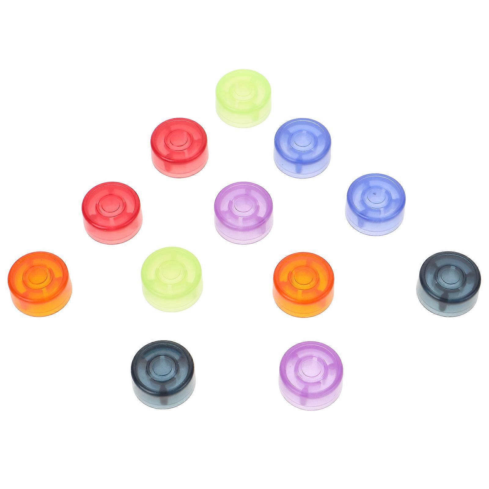 Guitar Effect Footswitch Toppers 12Pcs For Musicians Assorted Color Round Shape Enhance Stepping Experience