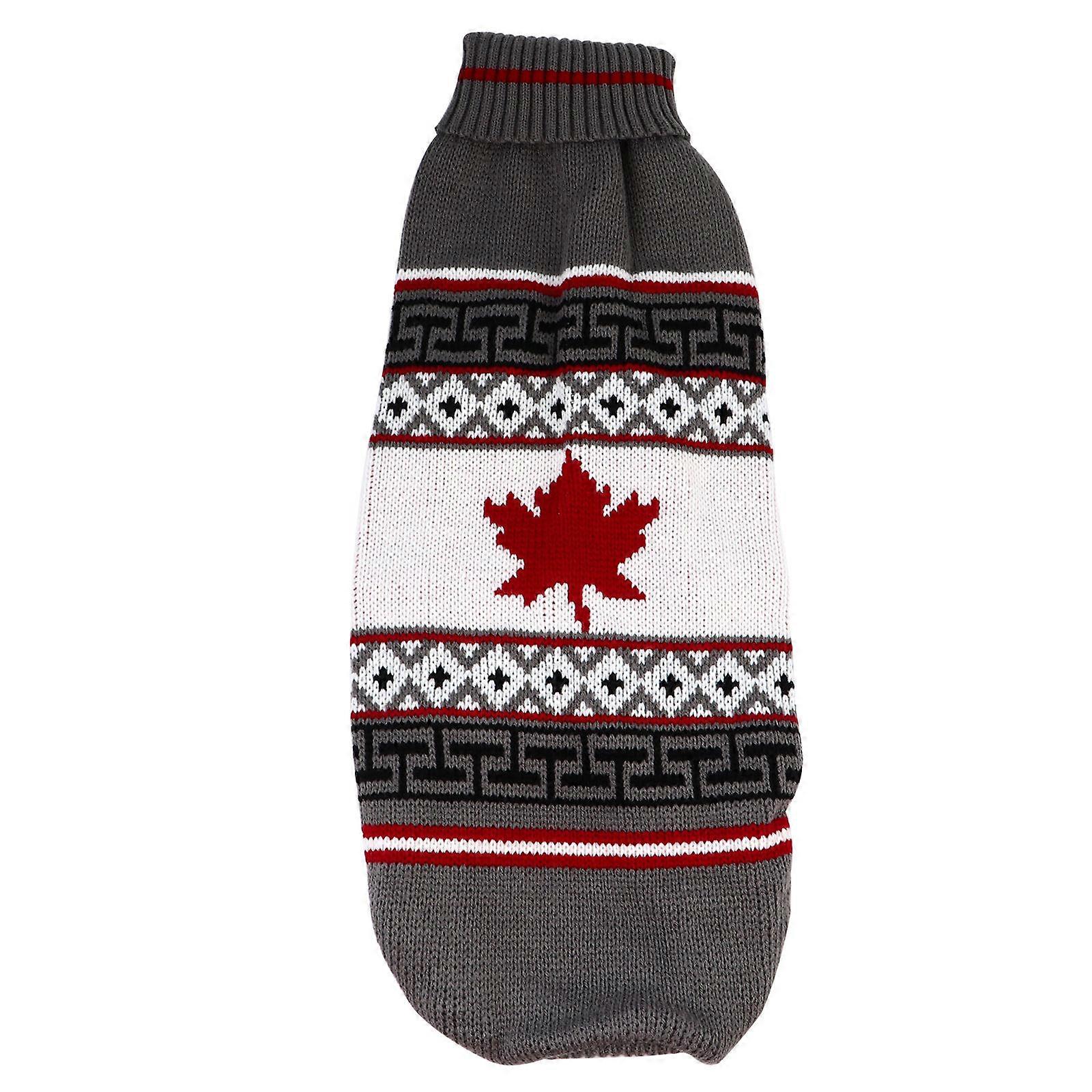 Holiday Dog Clothes With Maple Leaf Pattern For Stylish Pet Owners During Winter Size S 1Pack