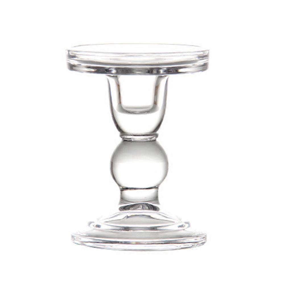Decorative Glass Candle Holders Romantic Candlesticks Home Adornment 11.5X8.5X8.5cm Elegant Simple Shape Ideal For Couples 1Set
